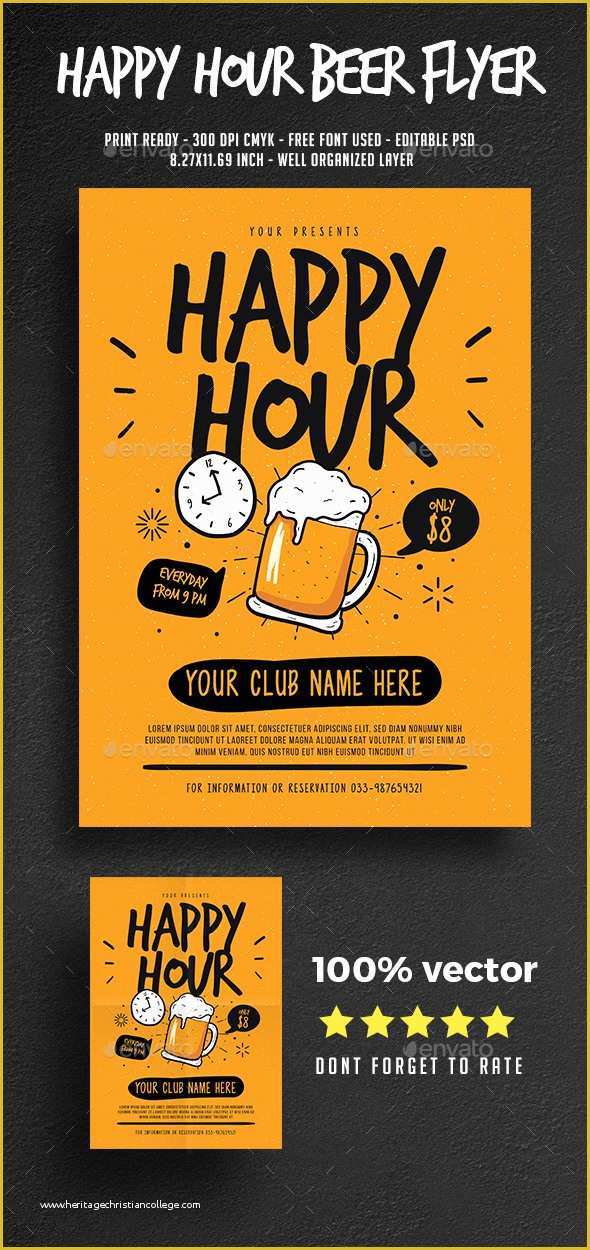 Happy Hour Flyer Template Free Of Happy Hour Beer Flyer by Guper