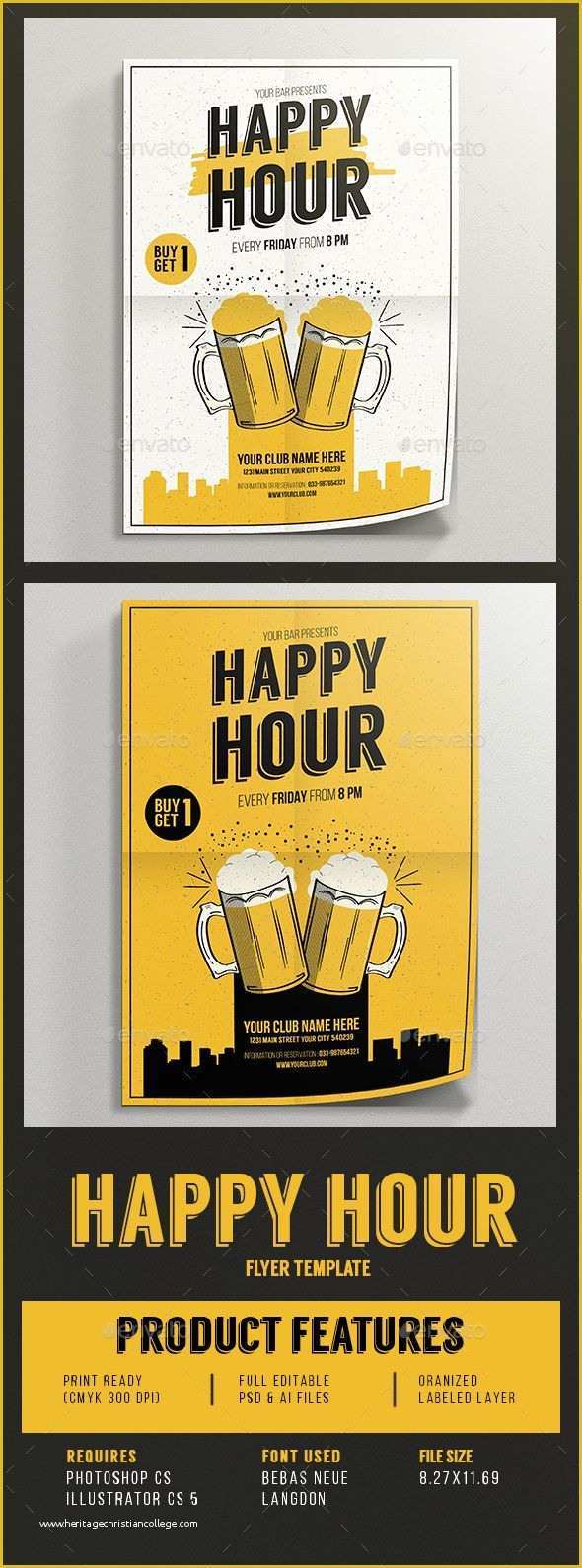Happy Hour Flyer Template Free Of Happy Hour Beer Promotion Flyer Template Psd Vector Ai