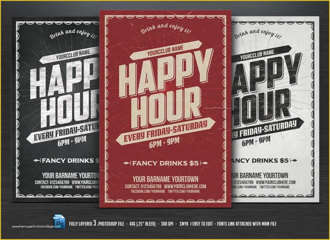 Happy Hour Flyer Template Free Of Happy Hour Flyer Flyer Templates Creative Market