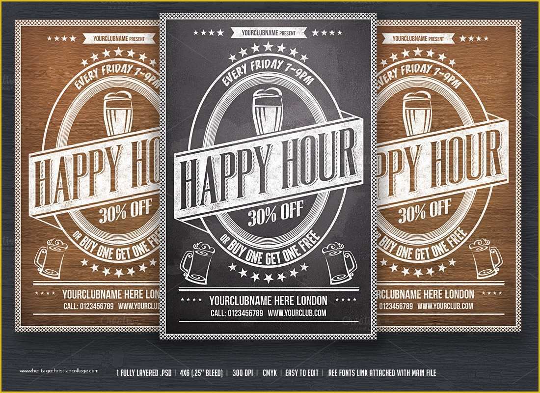 Happy Hour Flyer Template Free Of Happy Hour Flyer Template Flyer Templates On Creative Market
