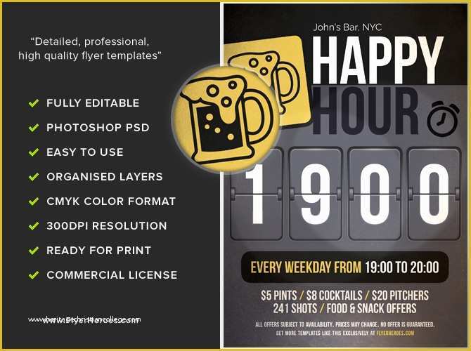 Happy Hour Flyer Template Free Of Happy Hour Flyer Template Flyerheroes