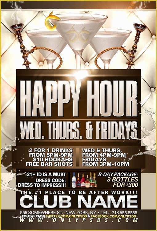 Happy Hour Flyer Template Free Of Happy Hour Flyer Template Psd Templates