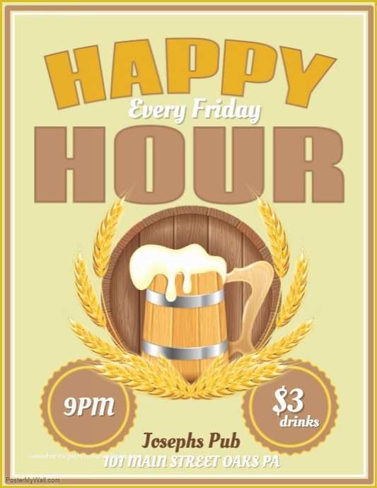 Happy Hour Flyer Template Free Of Happy Hour Template
