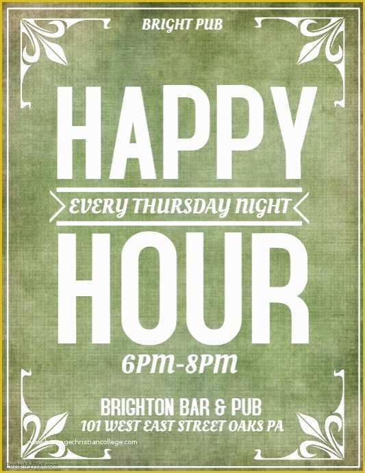 Happy Hour Flyer Template Free Of Happy Hour Template