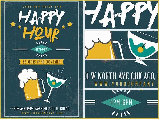 Happy Hour Flyer Template Free Of Simple Happy Hour Flyer Template Flyerheroes