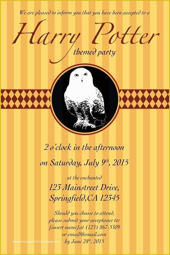 Harry Potter Baby Shower Invitation Template Free Of 4x6 Harry Potter Invitation Template Editable Digital File