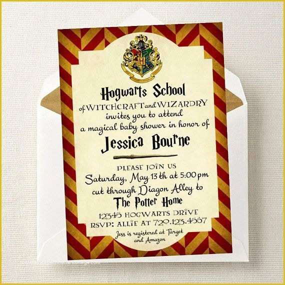 Harry Potter Baby Shower Invitation Template Free Of Baby Shower Invitation Cards Harry Potter Baby Shower