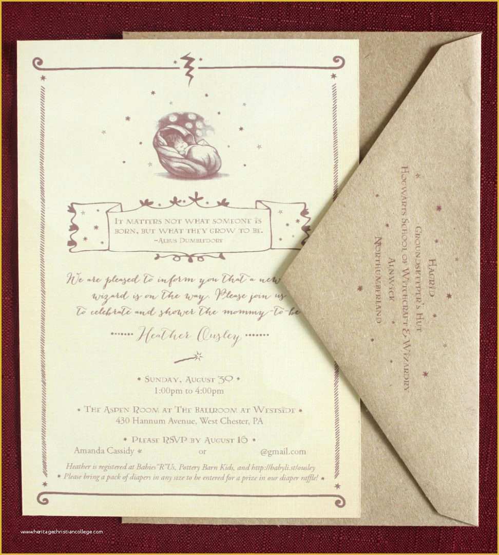 Harry Potter Baby Shower Invitation Template Free Of Baby Shower Invitation Cards Harry Potter Baby Shower