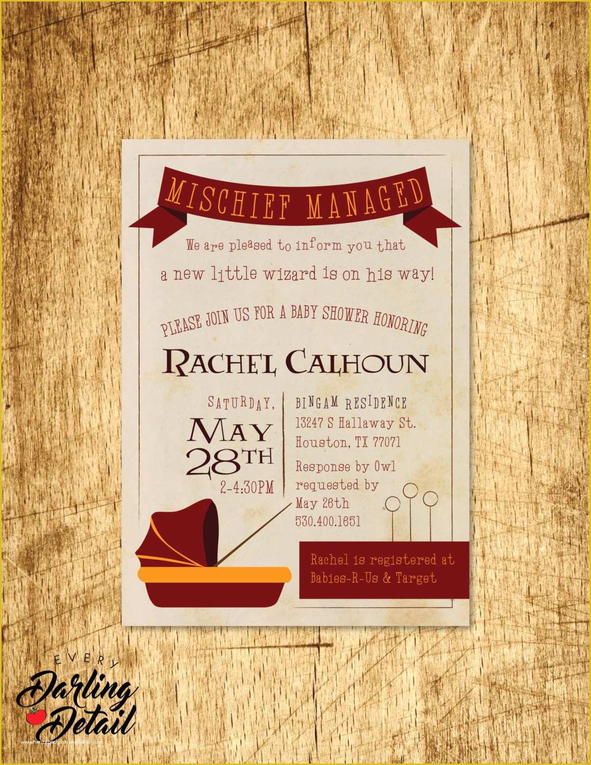 Harry Potter Baby Shower Invitation Template Free Of Harry Potter Baby Shower Invitation Custom Wizard