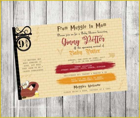 Harry Potter Baby Shower Invitation Template Free Of Harry Potter Baby Shower Invitation