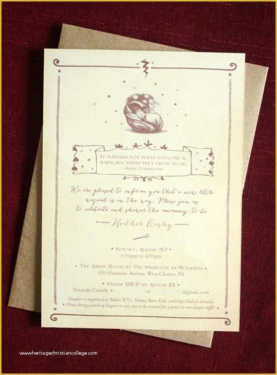 Harry Potter Baby Shower Invitation Template Free Of Harry Potter Baby Shower Invitation