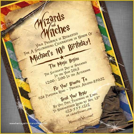 Harry Potter Baby Shower Invitation Template Free Of Harry Potter Birthday Invitations Printable