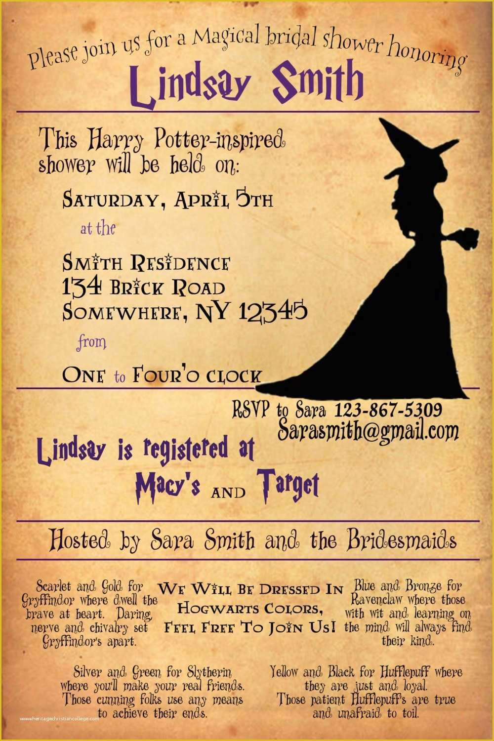 Harry Potter Baby Shower Invitation Template Free Of Harry Potter Bridal Shower Invitation