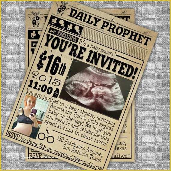 Harry Potter Baby Shower Invitation Template Free Of Harry Potter Inspired Baby Shower Invitation Template