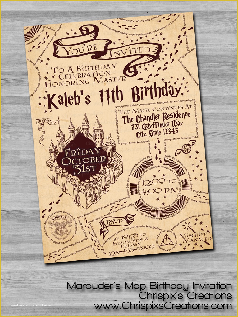 Harry Potter Baby Shower Invitation Template Free Of Harry Potter Marauder S Map Birthday Invitation In 2019