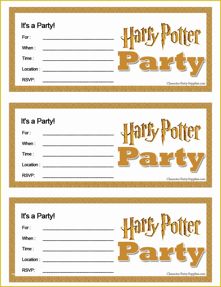 Harry Potter Baby Shower Invitation Template Free Of Harry Potter Printable Party Invitations