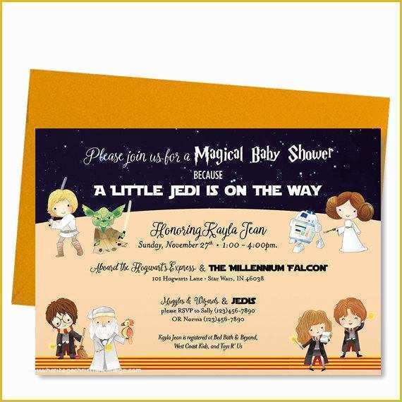 Harry Potter Baby Shower Invitation Template Free Of Harry Potter Star Wars Baby Shower Invitation Shower Invite