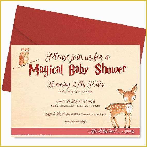 Harry Potter Baby Shower Invitation Template Free Of Items Similar to Harry Potter Baby Shower Invitation