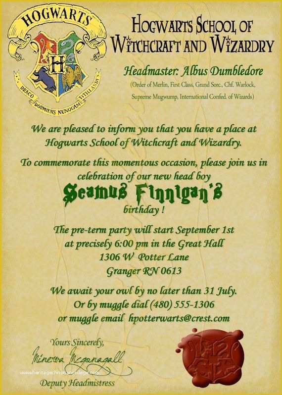 Harry Potter Invitation Template Free Of Free Printable Harry Potter Birthday Invitations Printable