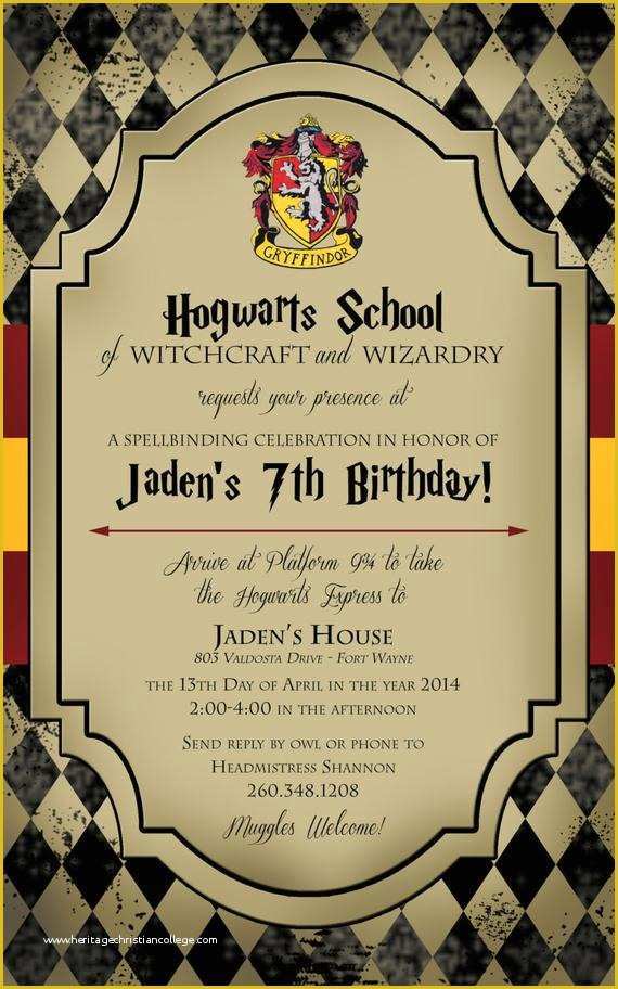 Harry Potter Invitation Template Free Of Harry Potter Birthday Invitation by Life Purpose On Etsy