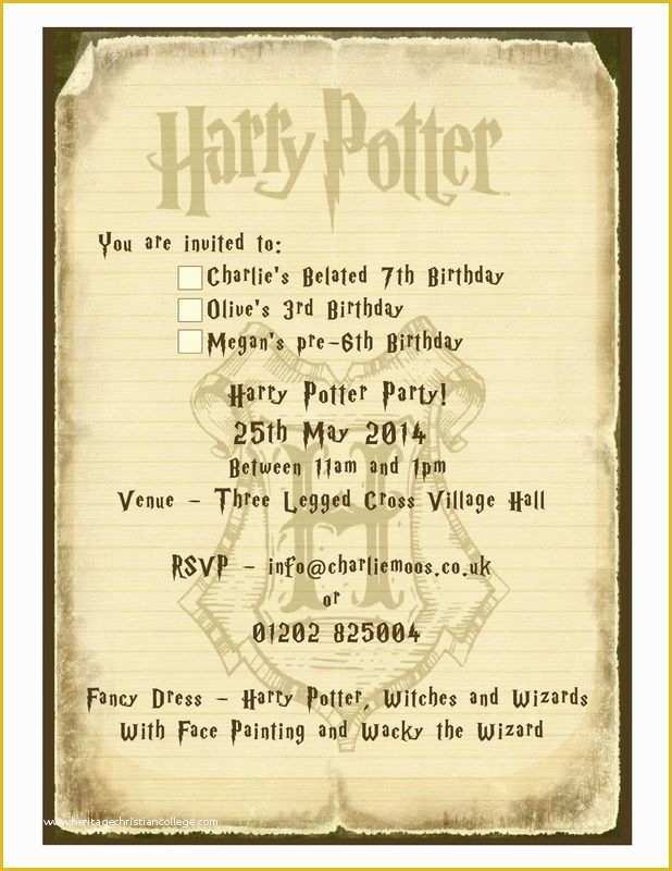 Harry Potter Invitation Template Free Of Harry Potter Party Invitation Template Free Filename