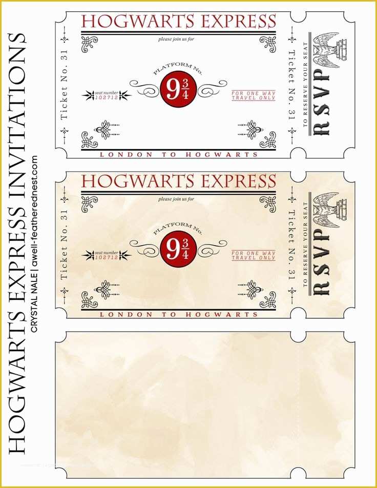 Harry Potter Invitation Template Free Of Hogwarts Express Tickets Hp Hogwarts Express