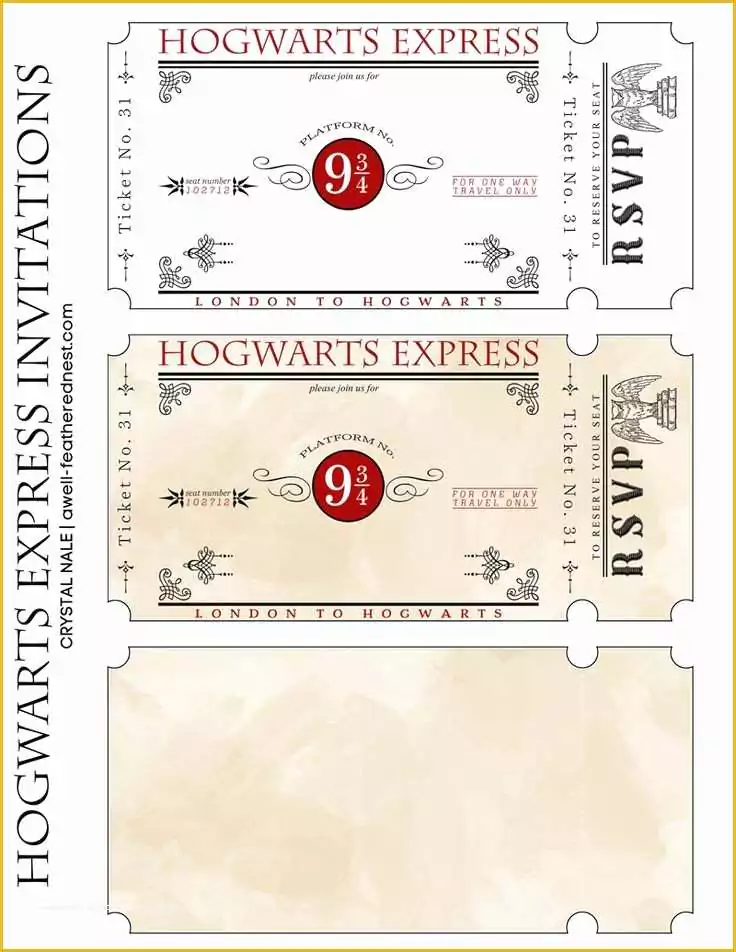 Harry Potter Invitation Template Free Of Hogwarts Express Tickets Hp Hogwarts Express