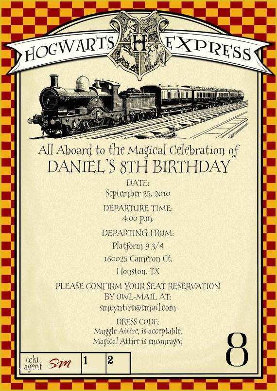 Harry Potter Invitation Template Free Of Printable Harry Potter themed Party Invitation by