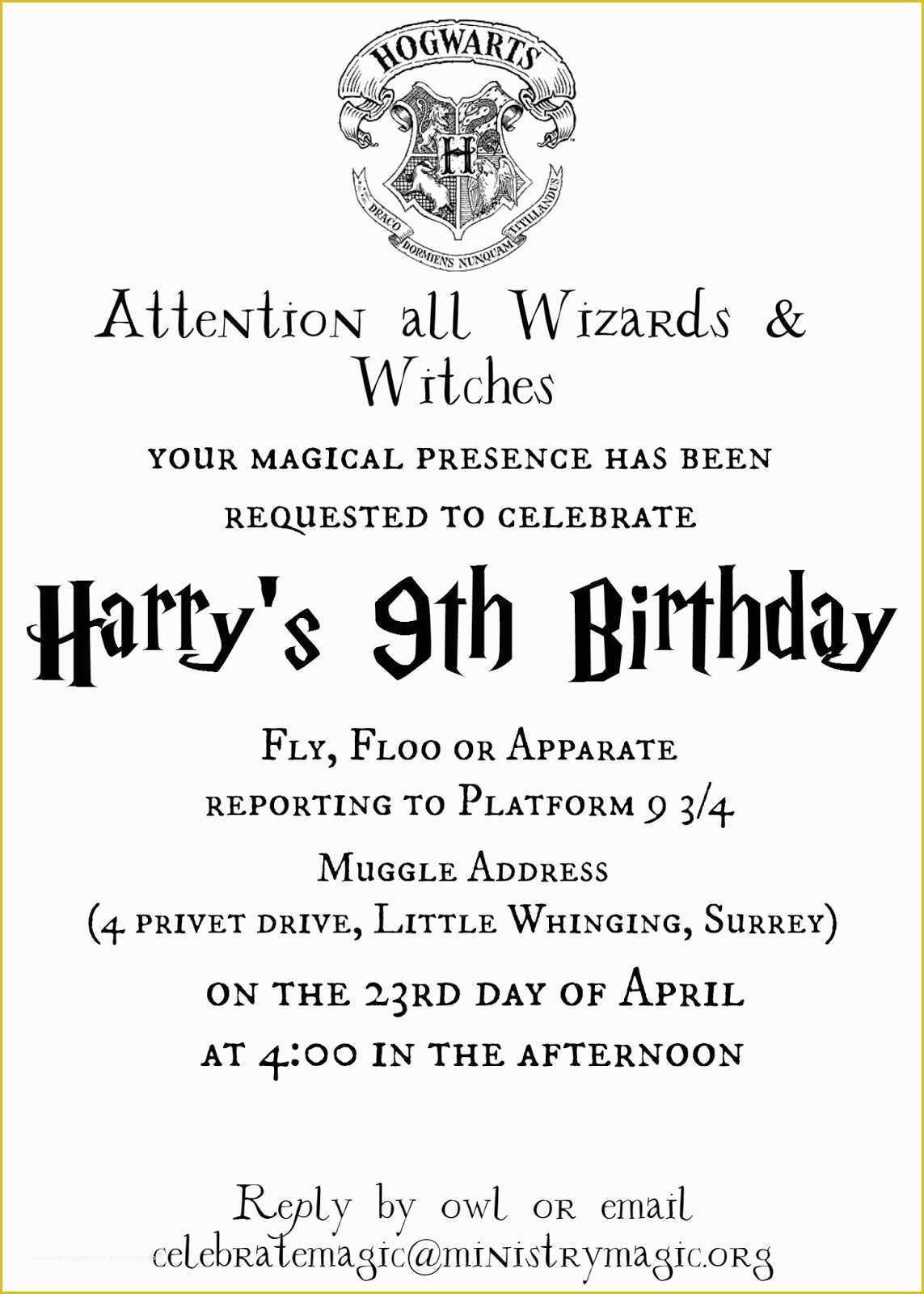 Harry Potter Invitation Template Free Of Tattered and Inked Harry Potter Party Free Printables and