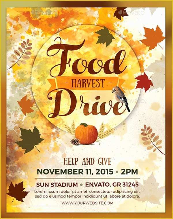 Harvest Festival Flyer Free Template Of 17 Food Drive Flyer Templates Psd Ai Word