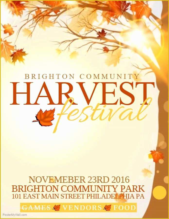 Harvest Festival Flyer Free Template Of 38 Best Autumn Fall Posters Images On Pinterest