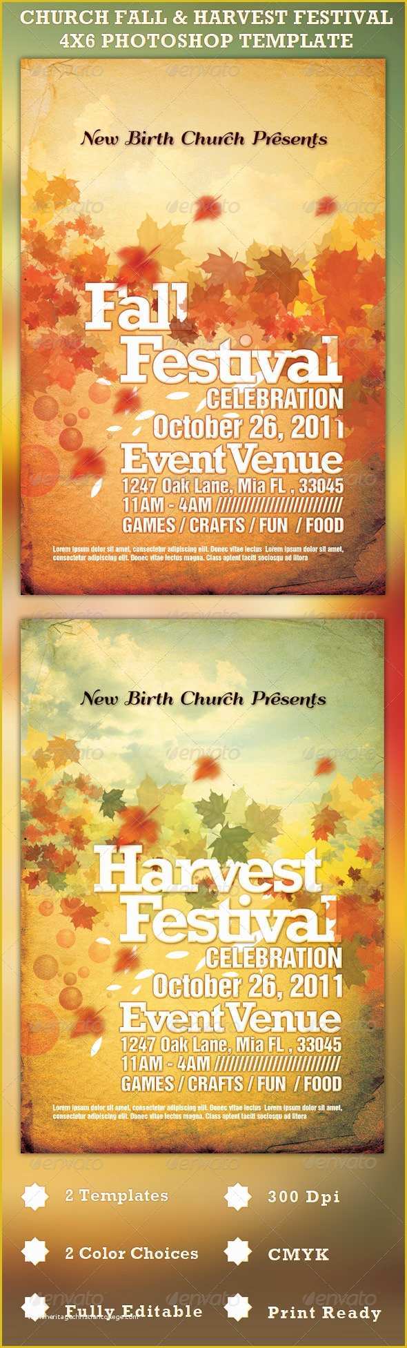 Harvest Festival Flyer Free Template Of Church Fall and Harvest Festival Template On Behance