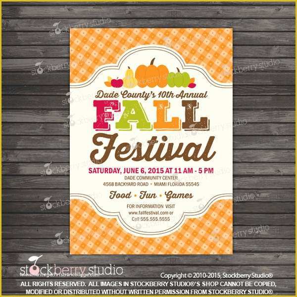 Harvest Festival Flyer Free Template Of Fall Festival Invitation Printable Harvest by Stockberrystudio