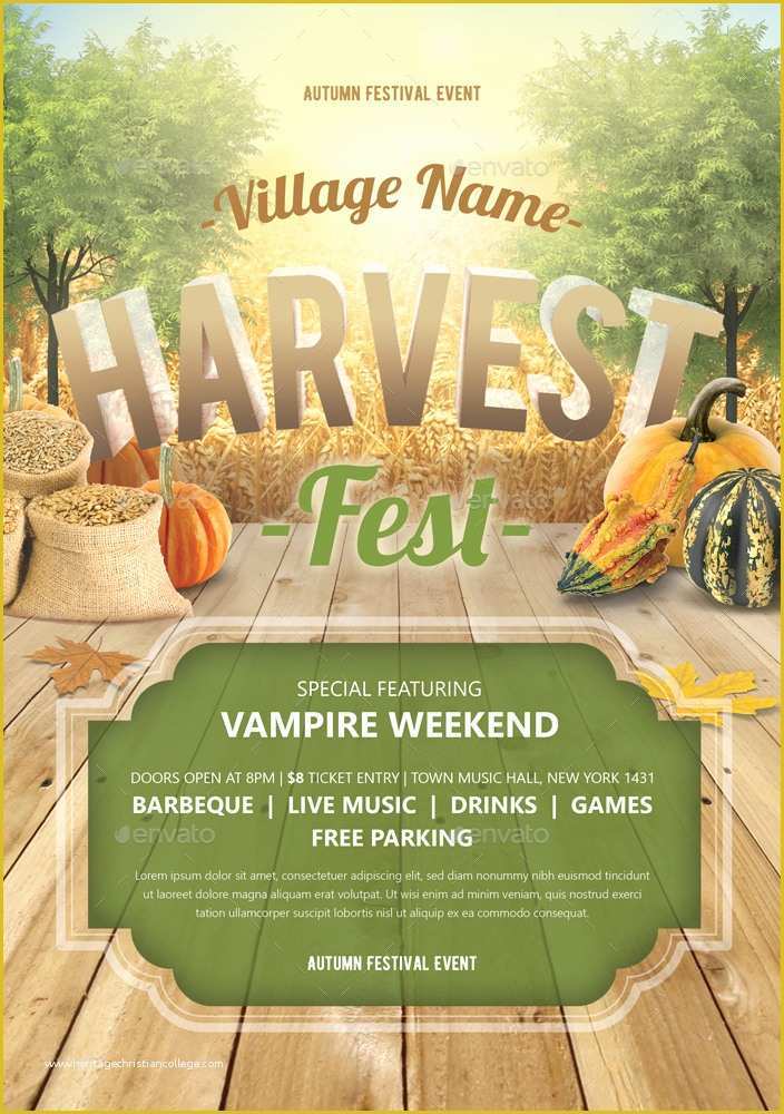 Harvest Festival Flyer Free Template Of Harvest Festival Flyer Monogrph Graphicriver Festival