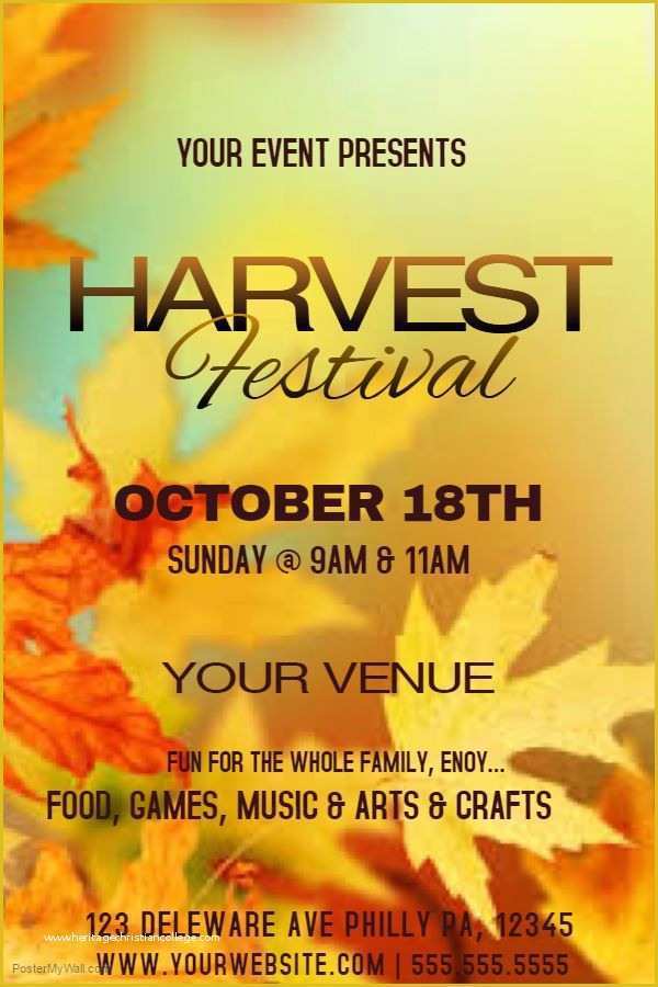 Harvest Festival Flyer Free Template Of Harvest Festival Flyer social Media Post Template