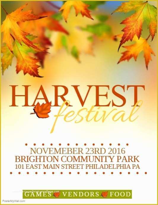 Harvest Festival Flyer Free Template Of Harvest Festival Template