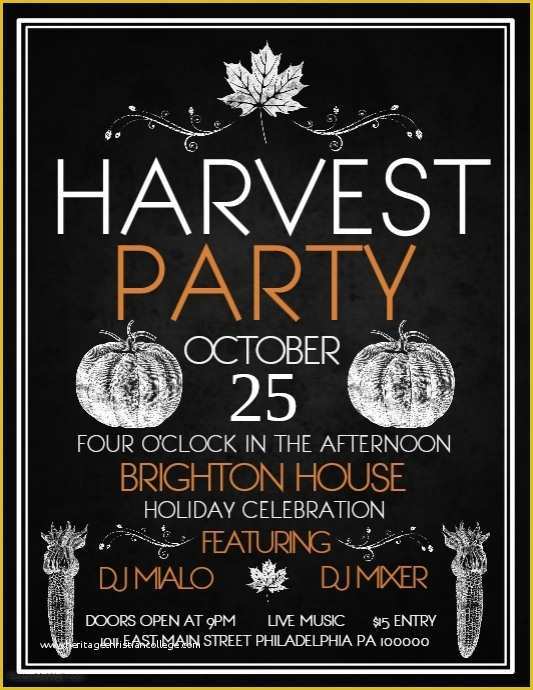 Harvest Festival Flyer Free Template Of Harvest Party Template