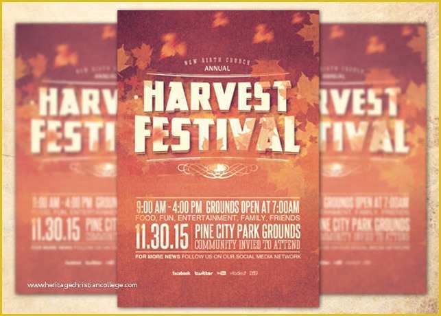 Harvest Festival Flyer Free Template Of Harvest Thanksgiving Templates