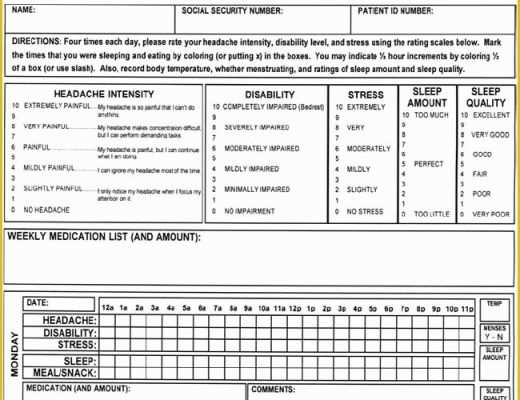 Headache Diary Template Free Of 8 Best Migraine Diary Images On Pinterest