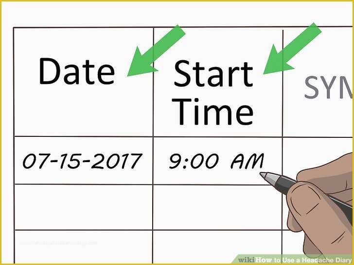 Headache Diary Template Free Of How to Use A Headache Diary 12 Steps with