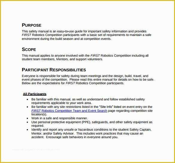 Health and Safety Manual Template Free Of 14 Safety Manual Samples