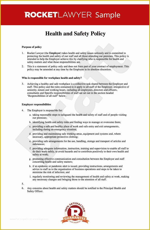 Health and Safety Manual Template Free Of Free Health and Safety at Work Policy Template Line