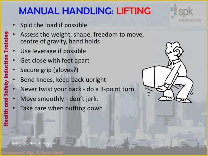 Health and Safety Manual Template Free Of Manual Handling Lifting • Split the Load if Possible