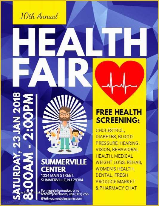 Health Care Flyer Template Free Of Health Fair Flyer Template