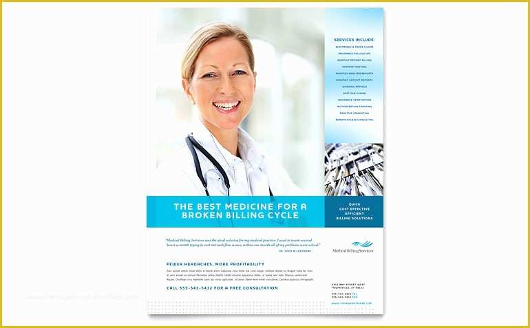 Health Care Flyer Template Free Of Medical Billing & Coding Flyer Template Word & Publisher
