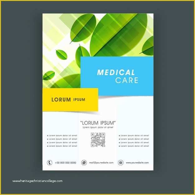 Health Care Flyer Template Free Of Medical Care Flyer Template with Leaves Vector