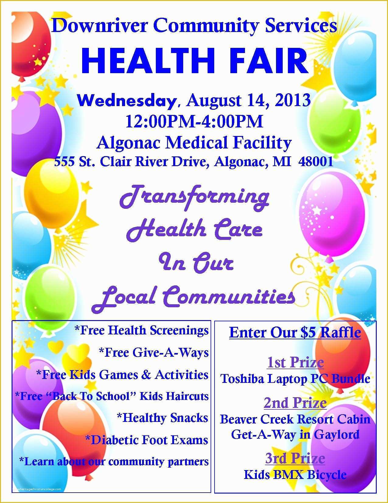 Health Fair Flyer Template Free Of 7 Best Of Munity Health Fair Flyer Templates