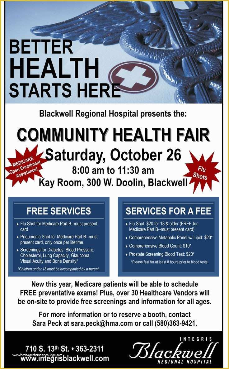 Health Fair Flyer Template Free Of Free Munity Health Fair October 26