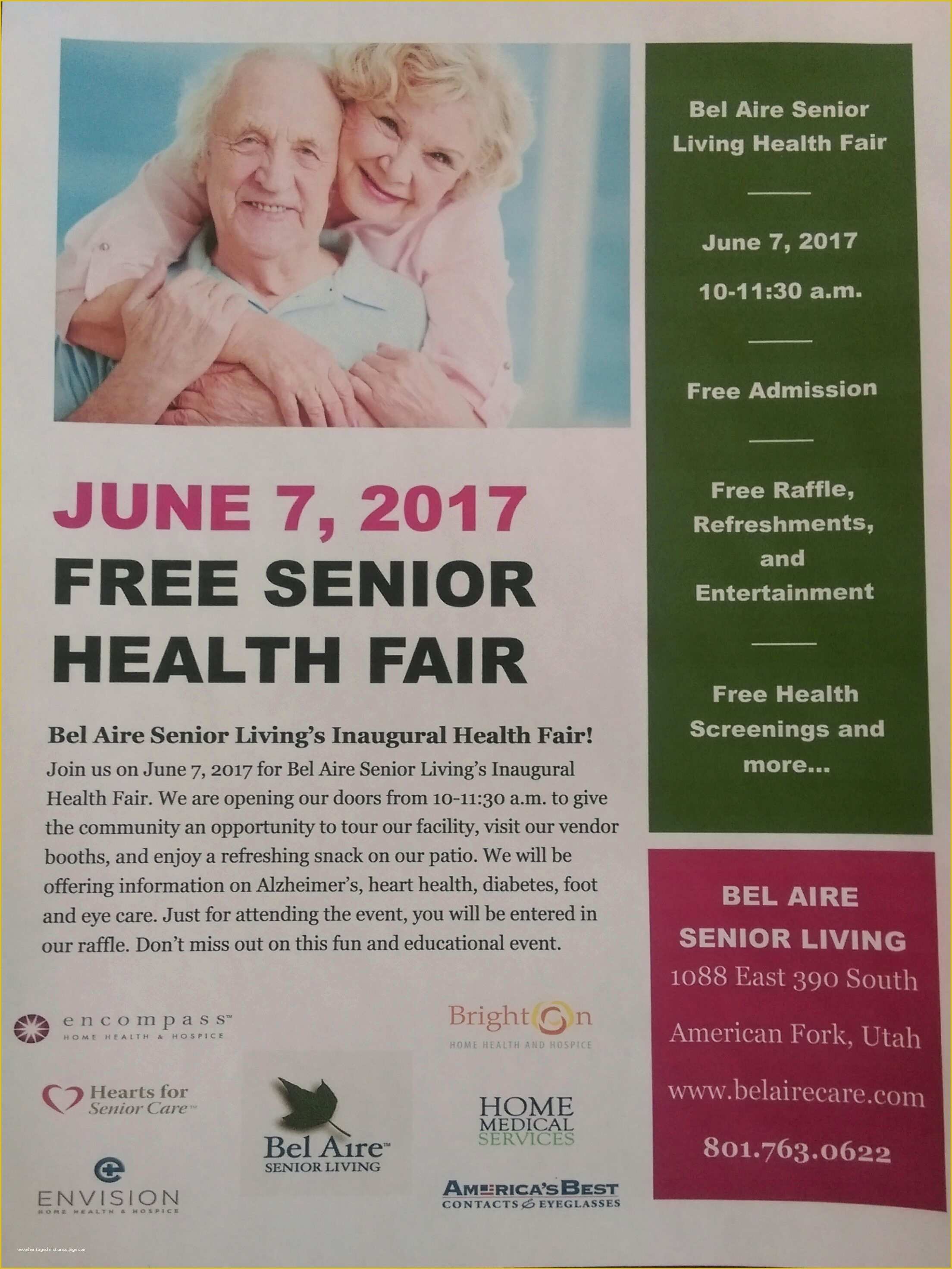 Health Fair Flyer Template Free Of Free Senior Health Fair at Bel Aire