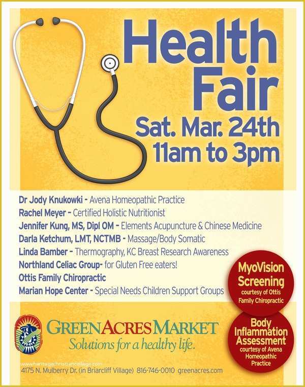 Health Fair Flyer Template Free Of Health Fair at Green Acres Market